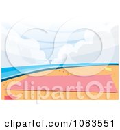 Clipart Pink Towel On A Beach Royalty Free Vector Illustration