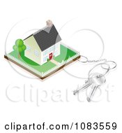3d Keyring Attached To A Property With A House