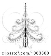 Ornate Black And White Swirl Christmas Tree