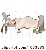 Clipart Male Pilgrim Sleeping Royalty Free Vector Illustration