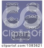 Poster, Art Print Of Ornate White Frames On Purple