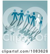 Poster, Art Print Of White Paper Person Holding Hands With Blue People
