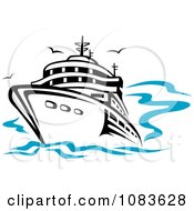 Poster, Art Print Of Cruiseliner At Sea With Gulls