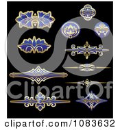 Poster, Art Print Of Gold And Blue Design Elements