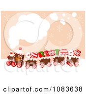 Poster, Art Print Of Gingerbread Christmas Train With Steam Clouds