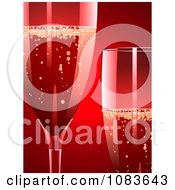 Poster, Art Print Of 3d Champagne Glasses Against Red