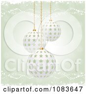 Green Christmas Background With 3d Starry Baubles