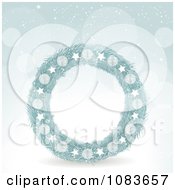 Poster, Art Print Of 3d Blue Christmas Wreath Against Snow