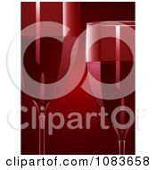 Poster, Art Print Of Two 3d Glasses Of Red Wine On Red