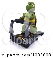 Poster, Art Print Of 3d Tortoise Exercising On A Gym Treadmill