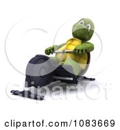 Poster, Art Print Of 3d Tortoise Exercising On A Gym Row Machine