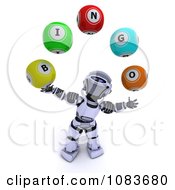 Poster, Art Print Of 3d Robot Juggling Bingo Balls