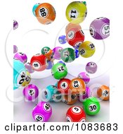 3d Falling Colorful Bingo Balls