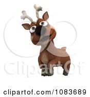 Poster, Art Print Of 3d Happy Christmas Reindeer