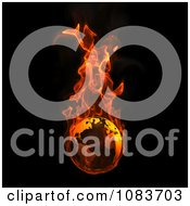 Poster, Art Print Of 3d Flaming Earth On Black
