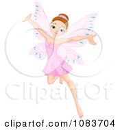 Poster, Art Print Of Cheerful Fairy In A Pink Dress