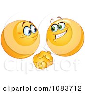 Clipart Emoticon Smileys Shaking Hands Royalty Free Vector Illustration