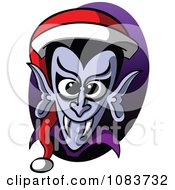 Poster, Art Print Of Vampire Wearing A Christmas Santa Hat