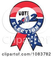 Clipart Vote 2012 Presidential Election American Flag Ribbon Royalty Free Vector Illustration