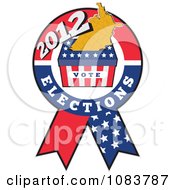 Clipart 2012 American Ribbon And Map With A Ballot Vote Box Royalty Free Vector Illustration