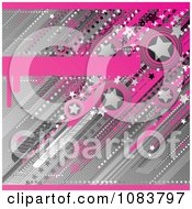 Clipart Funky Retro Pink And Gray Star Grunge Background Royalty Free Vector Illustration