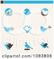 Poster, Art Print Of Blue Bird Icon Logos
