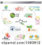 Poster, Art Print Of Ecology Nutrition And Nature Icon Logos