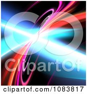 Clipart Black Background With A Glowing Blue Fractal Royalty Free Illustration