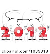 Poster, Art Print Of Red 2012 New Year Characters Under A Word Balloon
