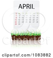 Poster, Art Print Of April Calendar With Soil And Grass