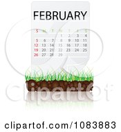 Poster, Art Print Of February Calendar With Soil And Grass
