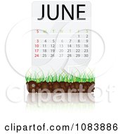 Poster, Art Print Of June Calendar With Soil And Grass
