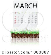 Poster, Art Print Of March Calendar With Soil And Grass