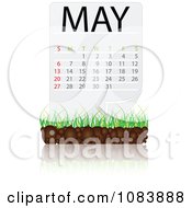 Poster, Art Print Of May Calendar With Soil And Grass