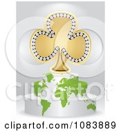 Clipart 3d Gold Poker Club On A Map Podium Royalty Free Vector Illustration