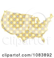 Clipart Gold Patterned USA Map Royalty Free Vector Illustration