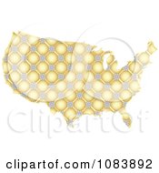 Poster, Art Print Of Gold Patterned Usa Map