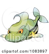 Poster, Art Print Of Green Fish With Black Stripes