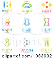 Clipart 3d Number Eight Logos Royalty Free Vector Illustration by cidepix