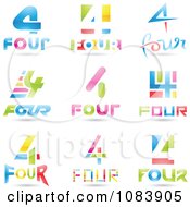 Poster, Art Print Of 3d Number Four Logos