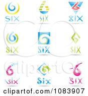 Clipart 3d Number Six Logos Royalty Free Vector Illustration by cidepix