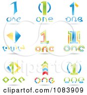 Clipart 3d Number One Logos Royalty Free Vector Illustration