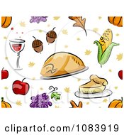 Poster, Art Print Of Seamless Thanksgiving Background Of Food