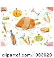 Poster, Art Print Of Seamless Thanksgiving Food Background