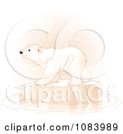 Clipart Polar Bear On Ice In The Snow Royalty Free Vector Illustration