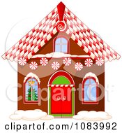 Gingerbread House With A Candy Cane Roof