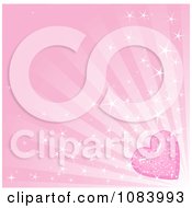 Poster, Art Print Of Pink Sparkly Heart And Ray Background