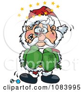Clipart Beat Up Boxing Day Santa Royalty Free Vector Illustration