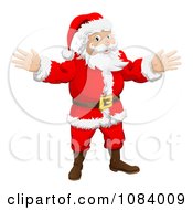 Clipart Santa Holding His Hands Out Royalty Free Vector Illustration