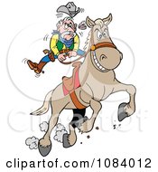 Poster, Art Print Of Bucking Bronco Knocking A Cowboys Teeth Out